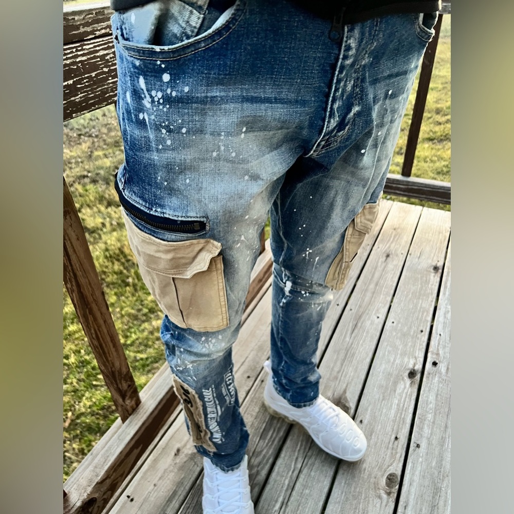 •Hand Engineered• Distressed & Painted Denim by  GRINDHOUSE